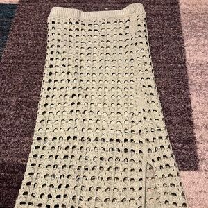 Freshman 1996 Khaki green Crochet skirt XS NWOT